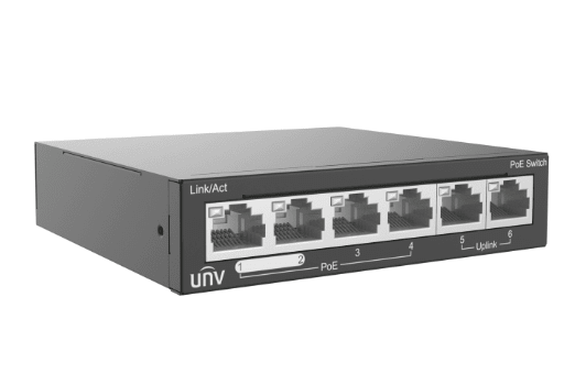 NSW2020-6T Switch PoE Uniview 4 Port + 2 Uplink